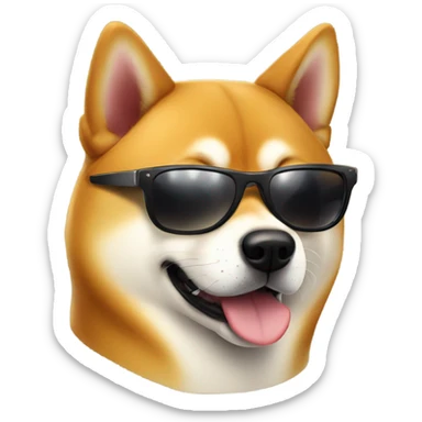 shiba inu wearing sun glasses sticker