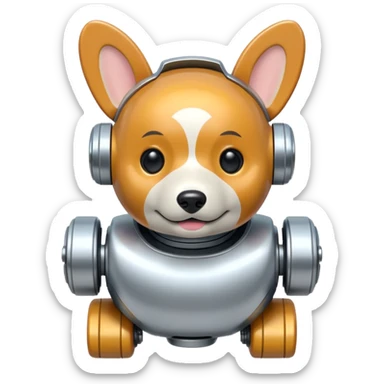 corgi robot sticker