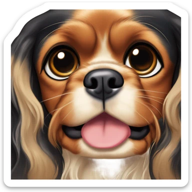 Black and tan cavalier King Charles spaniel  sticker