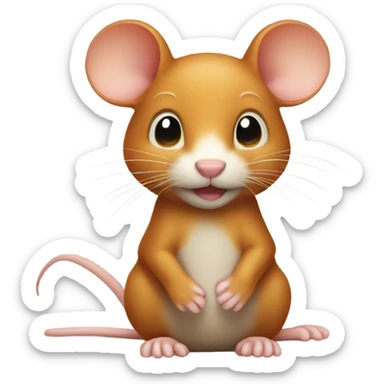 Ginger colored mouse sticker