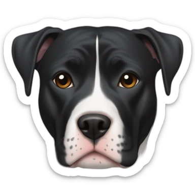 Black pitbull with white line from nose to forehead sticker