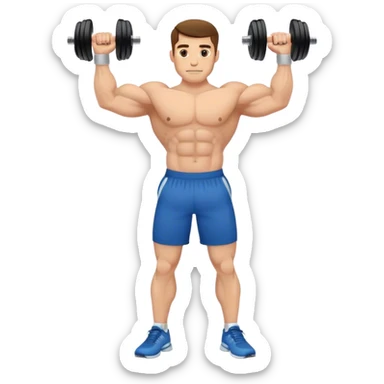 man forearms dumbbell exercise sticker