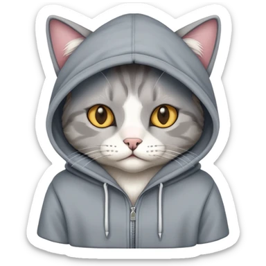 Cat with a hoodie sticker