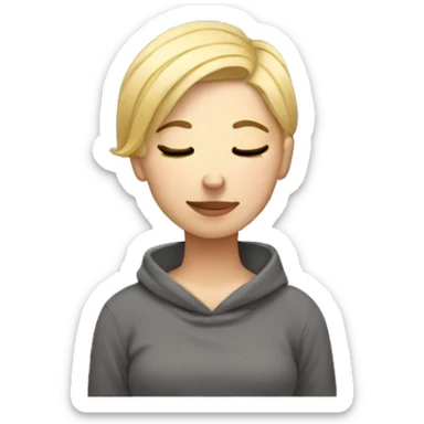 Girl blonde, short hair sleep sticker