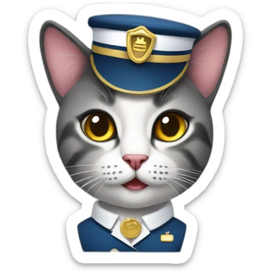 stewardess Cat sticker