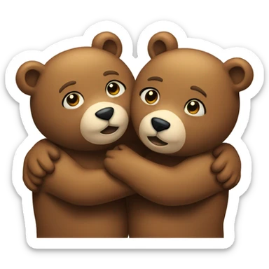 Two bears hugging  sticker