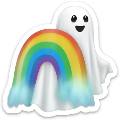 Rainbow ghost sticker