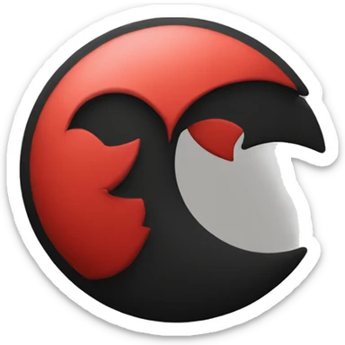  Black and Red Crescent aesthetic  sticker