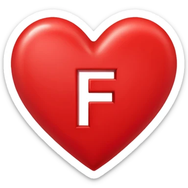 un corazon rojo CON LA LETRA F EN EL CENTRO sticker