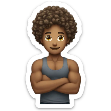 curly hair show biceps sticker