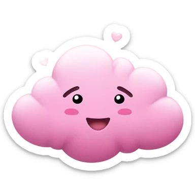 Pink cloud raining pink hearts sticker