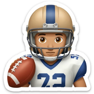 American football player in helmet and uniform sticker