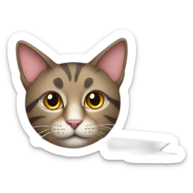 a cat in a cardboard box sticker