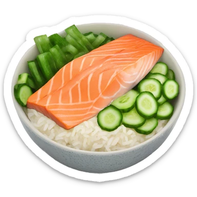 Salmon rice cucumber bowl  sticker