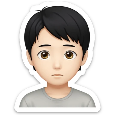 Anime asian boy head sticker