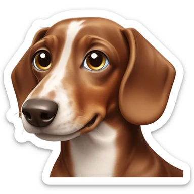 brown dachshund with white spots and blue eyes sticker