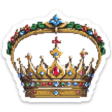 ornate royal crown with jewels sticker