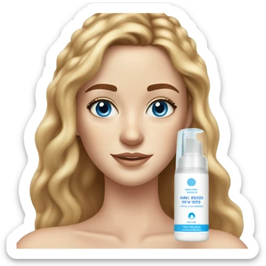 Skin care white girl freakles blue eyes sticker