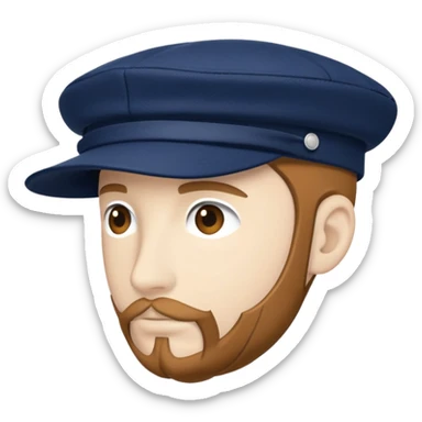 a floating Navy blue Brixton fiddler cap hat sticker