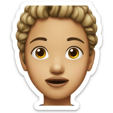 Girl with mouth dropped sticker