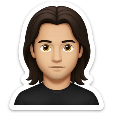 Pana Hema Taylor, male actor (b.1989) with light tan skin, dark brown long hair sticker