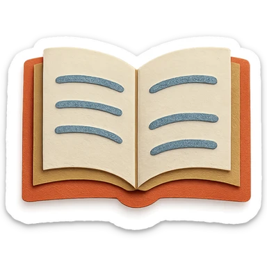 layered paper book illustration sticker