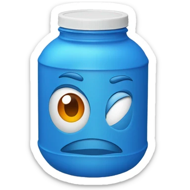 1 Orange plastic bottle with a blue lid and blue label sticker