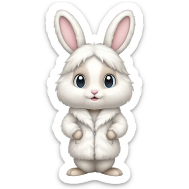 Happy Birthday snow bunny sticker