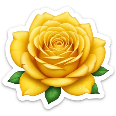 Smiling yellow rose with sparkles sticker