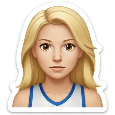 white female basketball head coach with long blonde hair  sticker