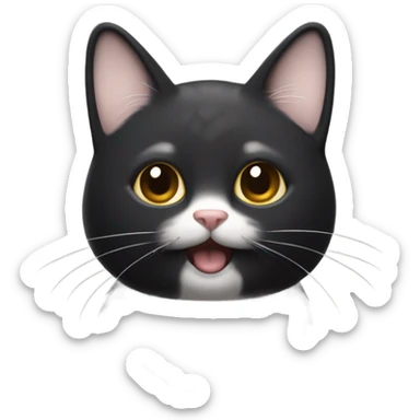 gato negro con pocas manchas blancas  sticker