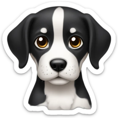 Cachorro shitszu preto e branco com língua pra fora  sticker