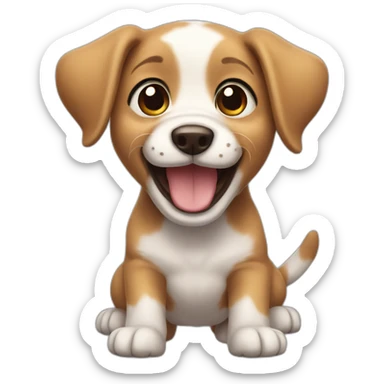 excited puppy sticker