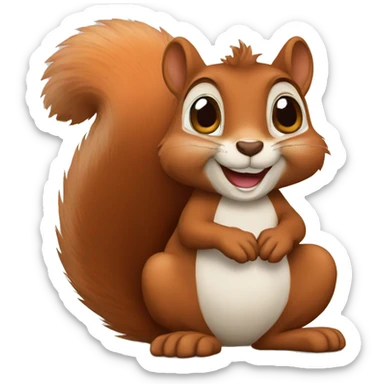Squirrel cartoon sticker