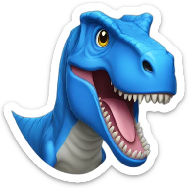 Blue t-rex without jaw sticker