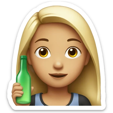 Girl with a bottle sticker