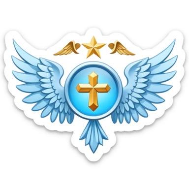 wings emblem holy saint light blue sticker