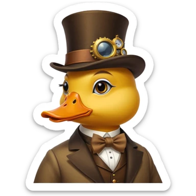 socialite stimpunk  duck sticker