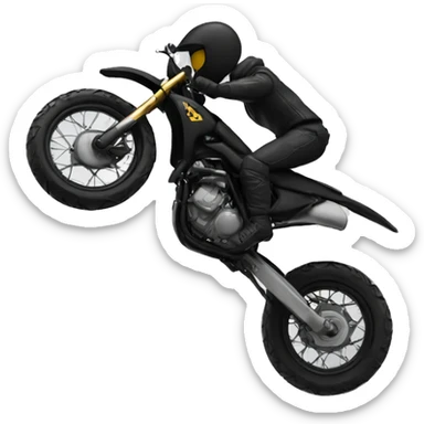 Dirtbike wheelie all black sticker