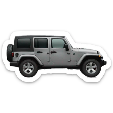 Jeep rubicon grey with a boar on the door sticker