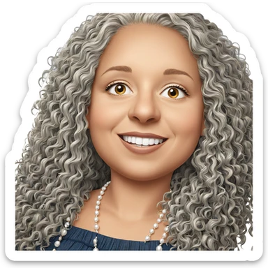 smiling girl with pearl necklace sticker