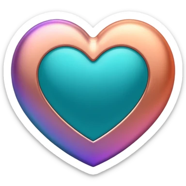 I need a teal, orange , purple, and rose gold Heart emoji  sticker