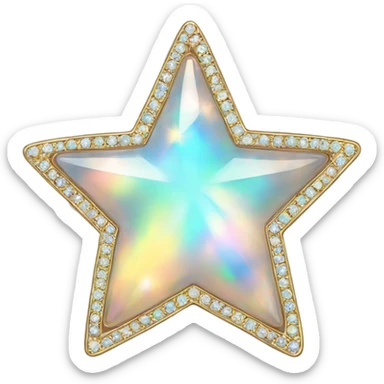 opal gemstone sparkle star gold outline  sticker
