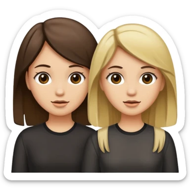 bestiess one with dark brown hair and one with dirty blonde hair sticker