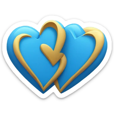Two stacked blue hearts sticker
