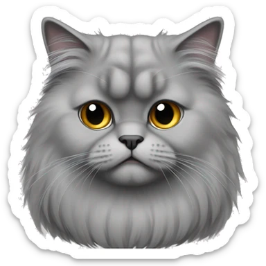 A British longhair cat color gray being sad sticker