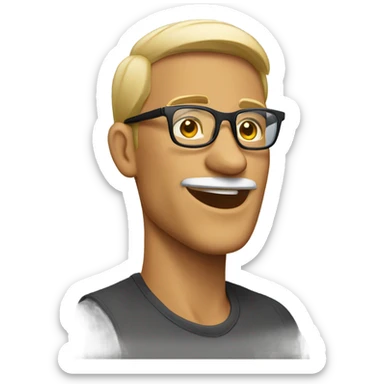 guy using glasses with polarized lens sticker