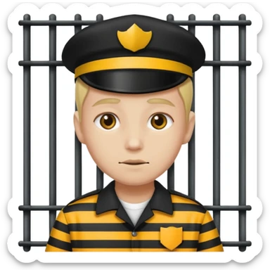 Humain avec une tenue de prisonnier noir et jaune  sticker