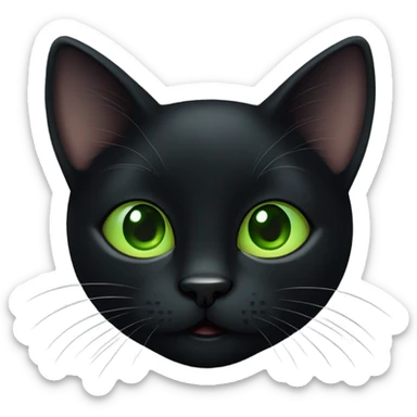 Cute Black cat with green eyes sticker