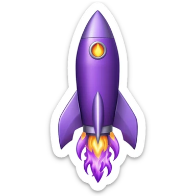 purple rocket purple flame sticker